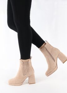 Bottines –  simili Daim - Beige -144157