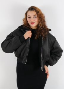 Veste Bomber Over size–Noir Femme–153550– VOG